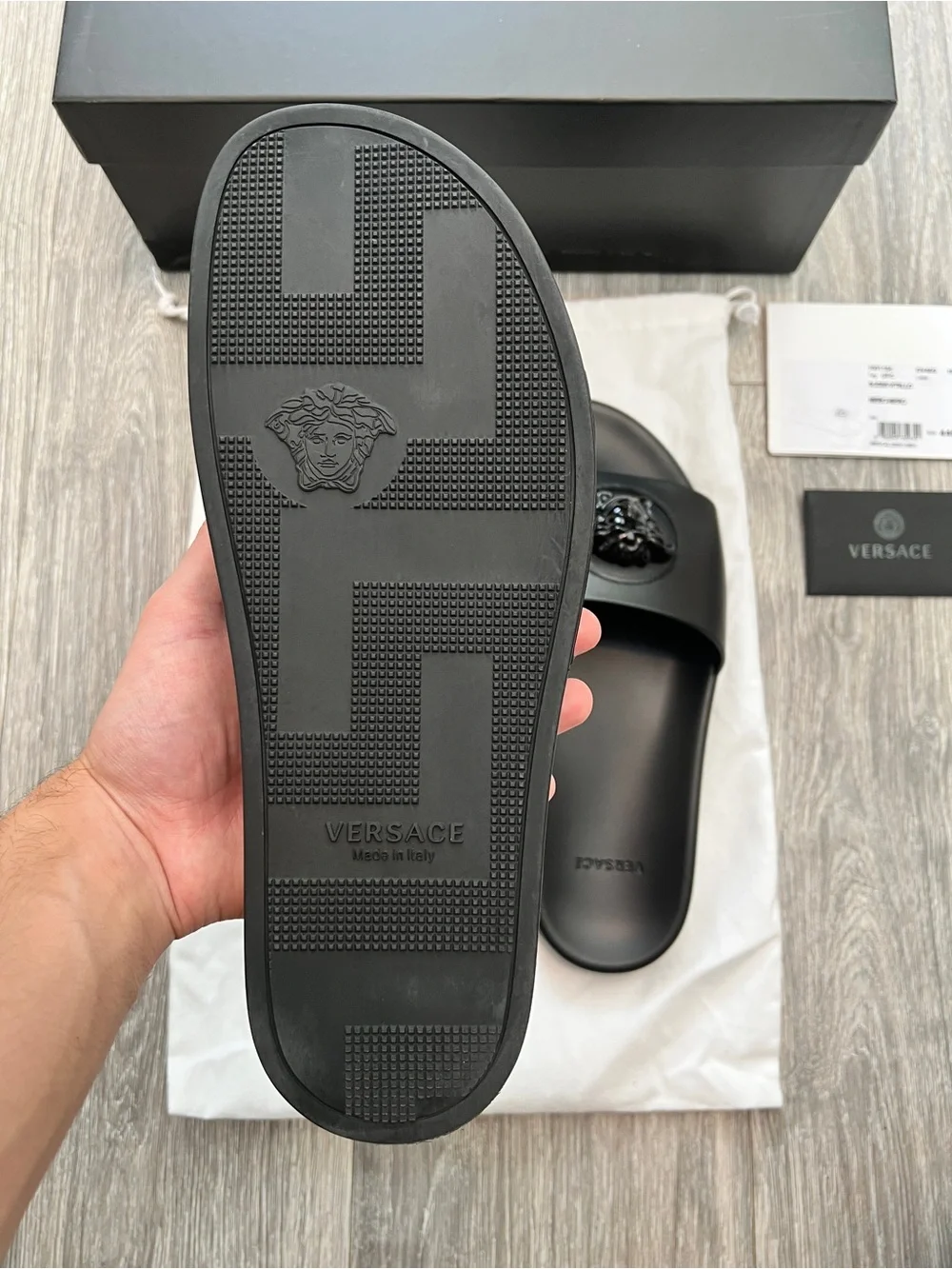 Designer Slides Sandals Medusa Logo w/ Original Box & Packaging